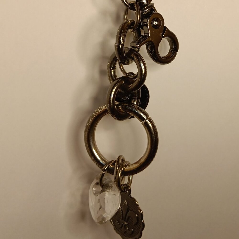 Kathy Van Zeeland Purse Bag Charm Keychain Fob Hearts Round Purse